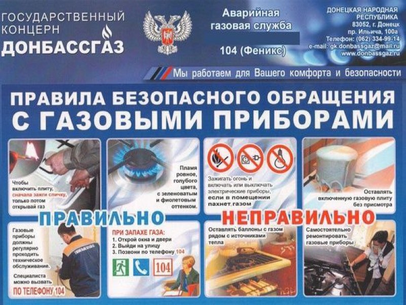 Правила безопасного обращения с газовыми приборами.