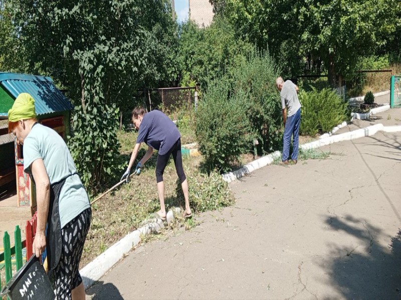 На территории Тореза выполняются работы по покосу сорных и карантинных трав.